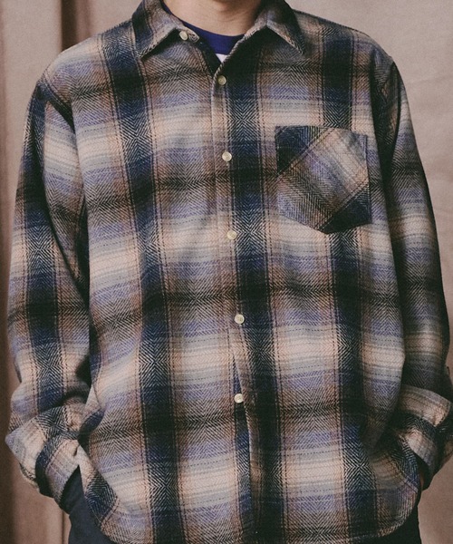 Universal Style Wear（ユニバーサルスタイルウェア）の「Universal Style Wear プレイドシャツ（シャツ/ブラウス・メンズ・グリーン系/サックスブルー系/ブラウン系その他/イエロー系・MEDIUM/LARGE/X-LARGE）」の9枚目の写真