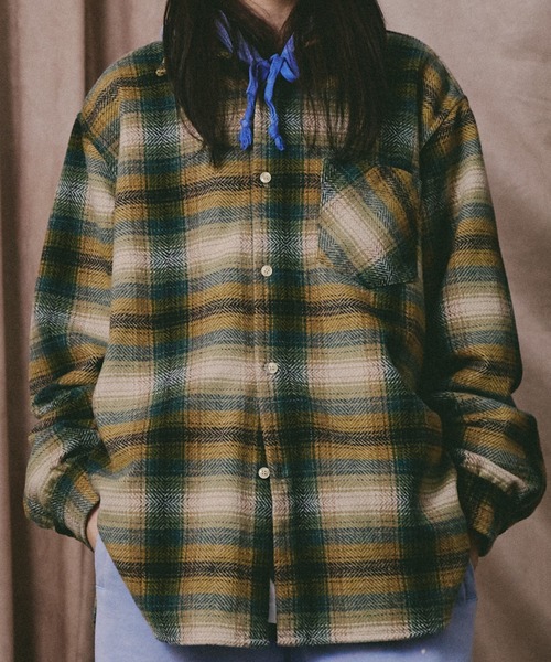 Universal Style Wear（ユニバーサルスタイルウェア）の「Universal Style Wear プレイドシャツ（シャツ/ブラウス・メンズ・グリーン系/サックスブルー系/ブラウン系その他/イエロー系・MEDIUM/LARGE/X-LARGE）」の11枚目の写真