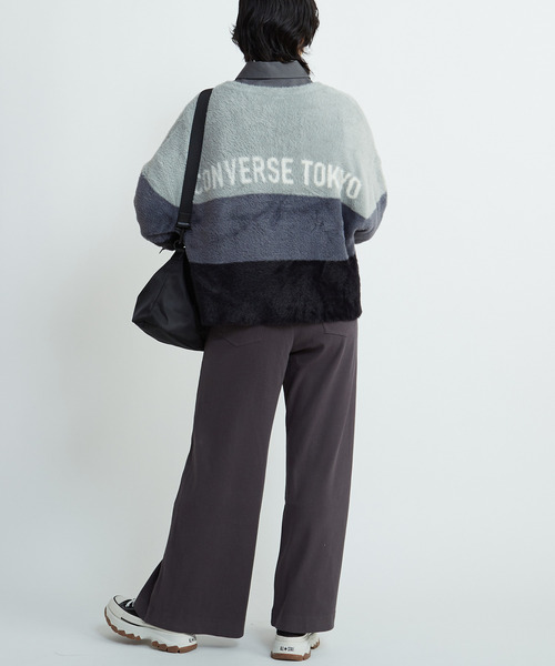 CONVERSE TOKYO(コンバーストウキョウ)の「MULTI BORDER FEATHER KNIT CARDIGAN(ニット/セーター・レディース・ブルー/チャコールグレー/イエロー・FREE)」の13枚目の写真