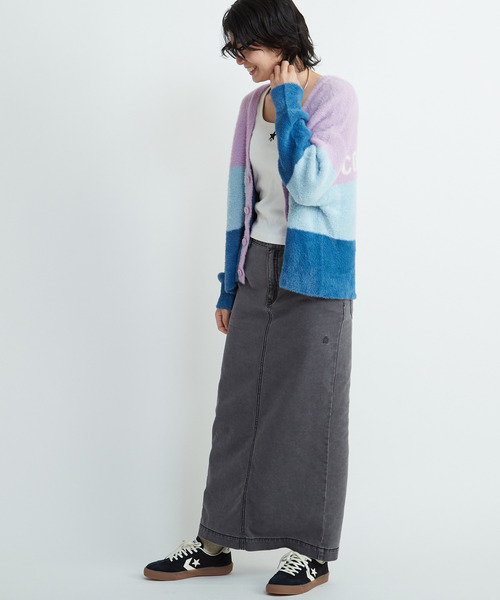CONVERSE TOKYO(コンバーストウキョウ)の「MULTI BORDER FEATHER KNIT CARDIGAN(ニット/セーター・レディース・ブルー/チャコールグレー/イエロー・FREE)」の21枚目の写真