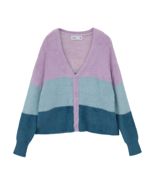 CONVERSE TOKYO(コンバーストウキョウ)の「MULTI BORDER FEATHER KNIT CARDIGAN(ニット/セーター・レディース・ブルー/チャコールグレー/イエロー・FREE)」の22枚目の写真