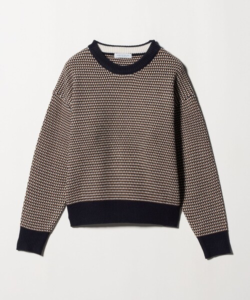 A DAY IN THE LIFE UNITED ARROWS（アデイインザライフユナイテッドアローズ）の「マルチカラー ジャガードニット ‐ウォッシャブル‐＜A DAY IN THE LIFE＞（ニット/セーター・レディース・ライトブルー/ネイビー/オレンジ・FREE）」の2枚目の写真