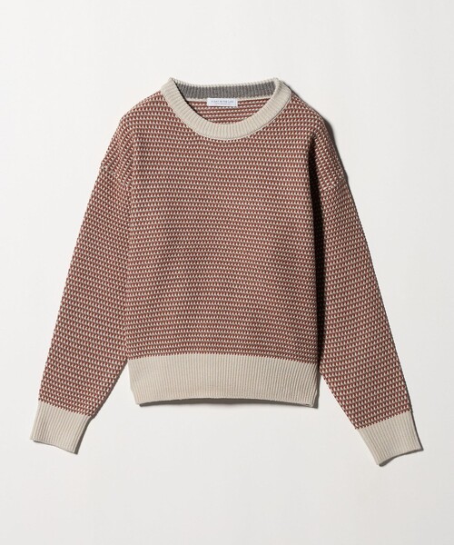 A DAY IN THE LIFE UNITED ARROWS（アデイインザライフユナイテッドアローズ）の「マルチカラー ジャガードニット ‐ウォッシャブル‐＜A DAY IN THE LIFE＞（ニット/セーター・レディース・ライトブルー/ネイビー/オレンジ・FREE）」の3枚目の写真