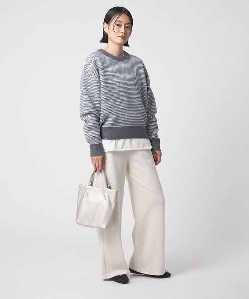 A DAY IN THE LIFE UNITED ARROWS（アデイインザライフユナイテッドアローズ）の「マルチカラー ジャガードニット ‐ウォッシャブル‐＜A DAY IN THE LIFE＞（ニット/セーター・レディース・ライトブルー/ネイビー/オレンジ・FREE）」の12枚目の写真