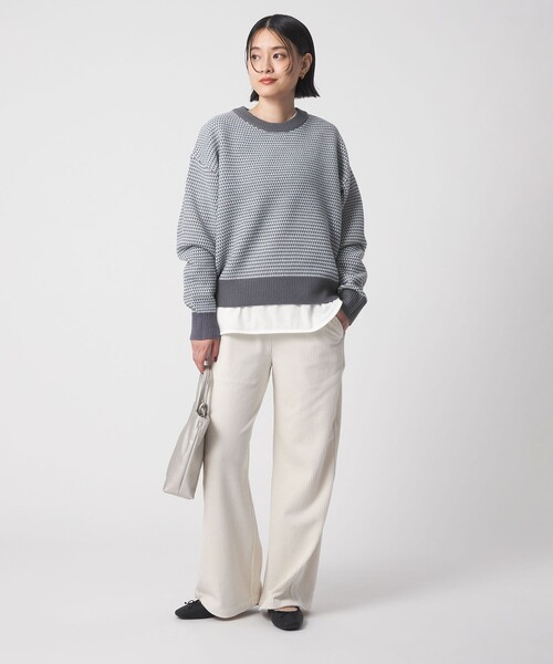 A DAY IN THE LIFE UNITED ARROWS（アデイインザライフユナイテッドアローズ）の「マルチカラー ジャガードニット ‐ウォッシャブル‐＜A DAY IN THE LIFE＞（ニット/セーター・レディース・ライトブルー/ネイビー/オレンジ・FREE）」の13枚目の写真