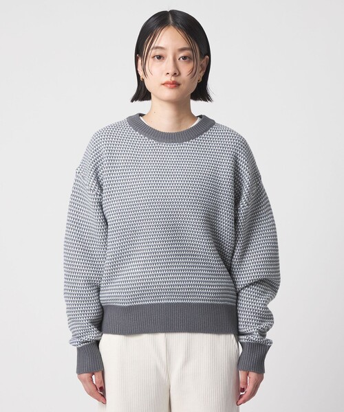 A DAY IN THE LIFE UNITED ARROWS（アデイインザライフユナイテッドアローズ）の「マルチカラー ジャガードニット ‐ウォッシャブル‐＜A DAY IN THE LIFE＞（ニット/セーター・レディース・ライトブルー/ネイビー/オレンジ・FREE）」の4枚目の写真