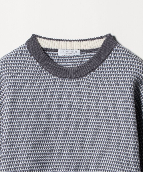 A DAY IN THE LIFE UNITED ARROWS（アデイインザライフユナイテッドアローズ）の「マルチカラー ジャガードニット ‐ウォッシャブル‐＜A DAY IN THE LIFE＞（ニット/セーター・レディース・ライトブルー/ネイビー/オレンジ・FREE）」の9枚目の写真