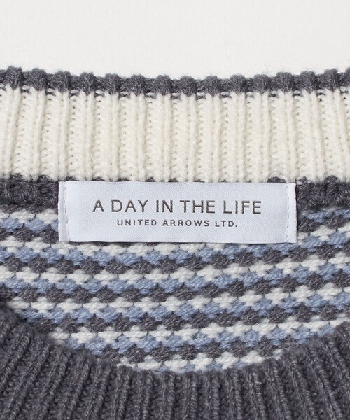 A DAY IN THE LIFE UNITED ARROWS（アデイインザライフユナイテッドアローズ）の「マルチカラー ジャガードニット ‐ウォッシャブル‐＜A DAY IN THE LIFE＞（ニット/セーター・レディース・ライトブルー/ネイビー/オレンジ・FREE）」の22枚目の写真