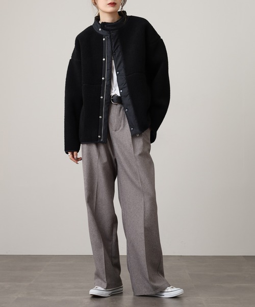 OMNES（オムネス）の「ボンディングボアブルゾン（ブルゾン・メンズ・ブラック/アイボリー/カーキ/キャメル/モカ・WOMENS M/WOMENS L/M/L）」の13枚目の写真