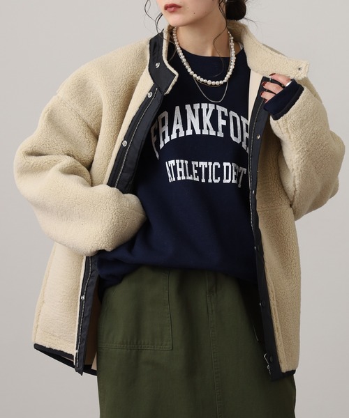 OMNES（オムネス）の「ボンディングボアブルゾン（ブルゾン・メンズ・ブラック/アイボリー/カーキ/キャメル/モカ・WOMENS M/WOMENS L/M/L）」の8枚目の写真