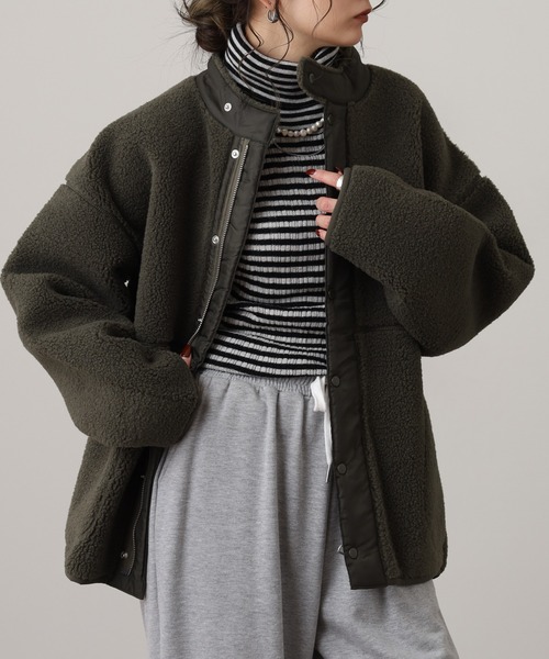 OMNES（オムネス）の「ボンディングボアブルゾン（ブルゾン・メンズ・ブラック/アイボリー/カーキ/キャメル/モカ・WOMENS M/WOMENS L/M/L）」の19枚目の写真