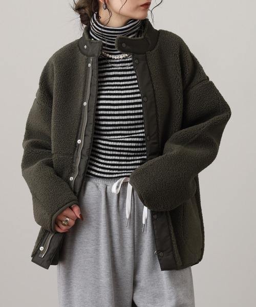 OMNES（オムネス）の「ボンディングボアブルゾン（ブルゾン・メンズ・ブラック/アイボリー/カーキ/キャメル/モカ・WOMENS M/WOMENS L/M/L）」の18枚目の写真