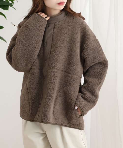 OMNES（オムネス）の「ボンディングボアブルゾン（ブルゾン・メンズ・ブラック/アイボリー/カーキ/キャメル/モカ・WOMENS M/WOMENS L/M/L）」の14枚目の写真