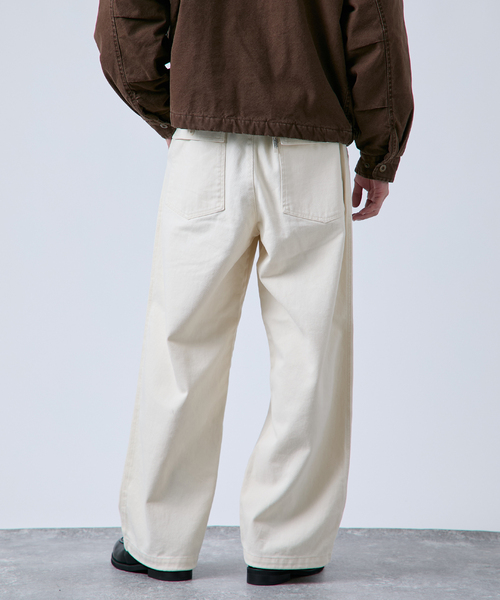 B.C STOCK（ベーセーストック）の「フェード加工 カツラギ ベイカーオーバーパンツ（その他パンツ・メンズ・アイボリー/ブラウン/カーキ/ブラック・FREE）」の12枚目の写真