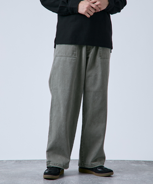 B.C STOCK（ベーセーストック）の「フェード加工 カツラギ ベイカーオーバーパンツ（その他パンツ・メンズ・アイボリー/ブラウン/カーキ/ブラック・FREE）」の18枚目の写真