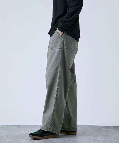 B.C STOCK（ベーセーストック）の「フェード加工 カツラギ ベイカーオーバーパンツ（その他パンツ・メンズ・アイボリー/ブラウン/カーキ/ブラック・FREE）」の19枚目の写真