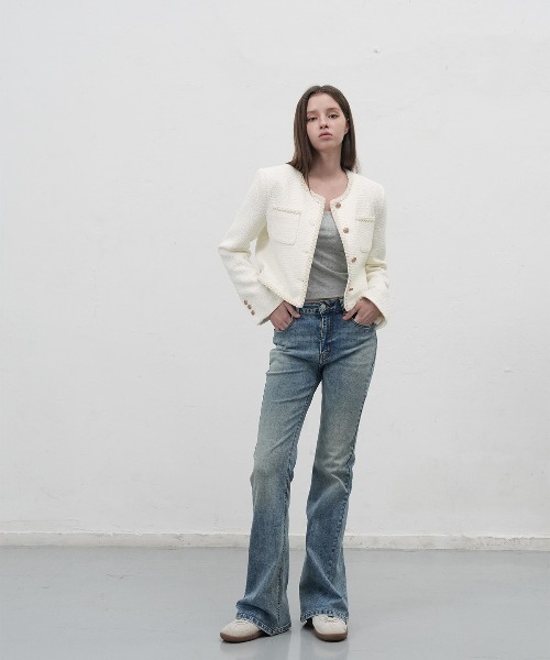 GENERAL IDEA（ジェネラルアイデア）の「【GENERAL IDEA】ブーツカットウォッシングデニムパンツ / BOOTCUT WASHING DENIM PANTS（デニムパンツ・レディース・ライトブルー/ブラック/ダークネイビー・L/M/S）」の9枚目の写真