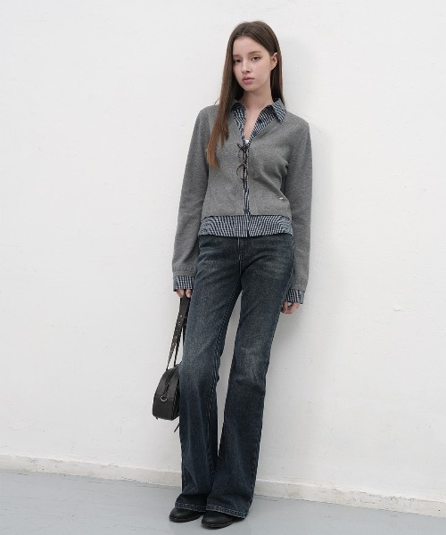 GENERAL IDEA（ジェネラルアイデア）の「【GENERAL IDEA】ブーツカットウォッシングデニムパンツ / BOOTCUT WASHING DENIM PANTS（デニムパンツ・レディース・ライトブルー/ブラック/ダークネイビー・L/M/S）」の12枚目の写真