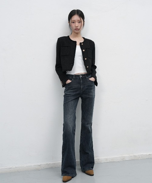 GENERAL IDEA（ジェネラルアイデア）の「【GENERAL IDEA】ブーツカットウォッシングデニムパンツ / BOOTCUT WASHING DENIM PANTS（デニムパンツ・レディース・ライトブルー/ブラック/ダークネイビー・L/M/S）」の14枚目の写真
