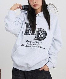 【UNISEX】HOODHOOD／チェックアップリケフード