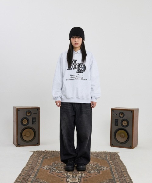 HOODHOOD(フッドフッド)の「【UNISEX】HOODHOOD/チェックアップリケフード(パーカー・レディース・ブラック/ライトグレー・MEDIUM/LARGE)」の13枚目の写真