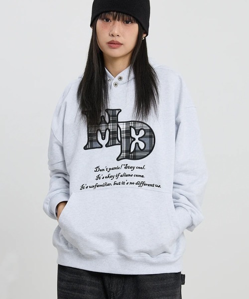 HOODHOOD(フッドフッド)の「【UNISEX】HOODHOOD/チェックアップリケフード(パーカー・レディース・ブラック/ライトグレー・MEDIUM/LARGE)」の16枚目の写真