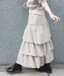 KOBE LETTUCE（コウベレタス）の「[ 双松桃子さんコラボ ]裏起毛スウェットティアードスカート（スカート）」