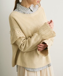 ラウンドフリルショートニット