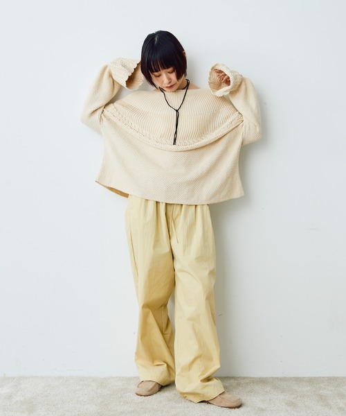 Crisp（クリスプ）の「ラウンドフリルショートニット（ニット/セーター・レディース・マスタード/アイボリー・FREE）」の11枚目の写真
