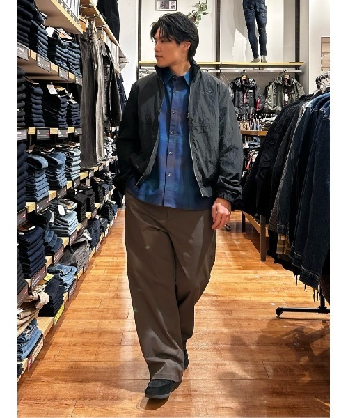 CAMP7（キャンプセブン）の「【CAMP7】ワッシャーナイロンスタンドネックブルゾン（ゆったり/シルエット/カジュアル/個性）（ブルゾン・メンズ・ブラック/グレー・L/XL/M）」の11枚目の写真