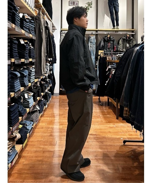 CAMP7（キャンプセブン）の「【CAMP7】ワッシャーナイロンスタンドネックブルゾン（ゆったり/シルエット/カジュアル/個性）（ブルゾン・メンズ・ブラック/グレー・L/XL/M）」の12枚目の写真