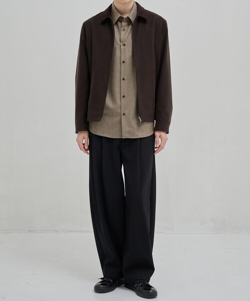 ウールフラノ レギュラーカラーシャツ ｜セットアップ可/保温性/ウール