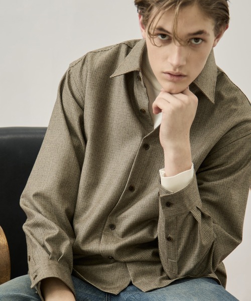 ウールフラノ レギュラーカラーシャツ ｜セットアップ可/保温性/ウール