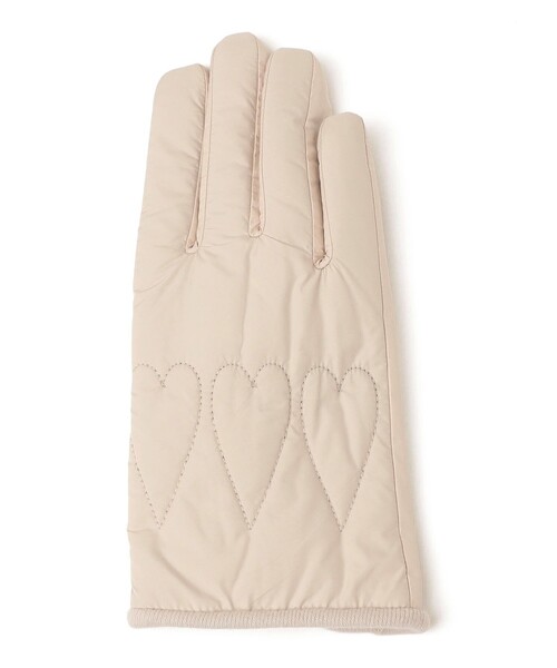 Casselini（キャセリーニ）の「casselini: ハート キルト グローブ（手袋・レディース・ナチュラル/ブラック・ONE SIZE）」の3枚目の写真