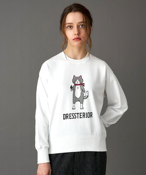 DRESSTERIOR(ドレステリア)の「【ECルクア別注】キャット裏毛スウェット(スウェット・レディース・ホワイト/チャコールグレー/ブラック・34/36/38)」の2枚目の写真