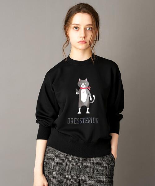 DRESSTERIOR(ドレステリア)の「【ECルクア別注】キャット裏毛スウェット(スウェット・レディース・ホワイト/チャコールグレー/ブラック・34/36/38)」の1枚目の写真