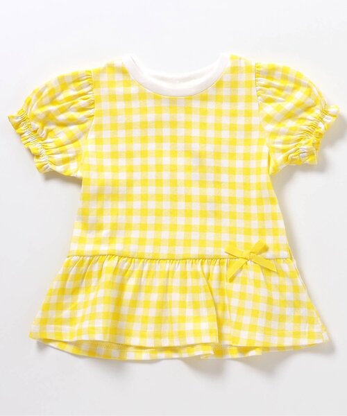 apres les cours(アプレレクール)の「【26年夏】ペプラムパフトップス/7days Style(Tシャツ/カットソー・キッズ・その他2/チェック/ピンク/ブラック/アイボリー/ブルー・90/80/100/110/120/130/140)」の6枚目の写真