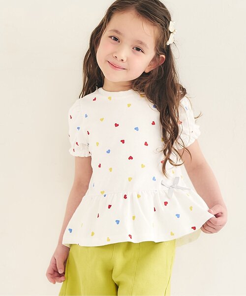 apres les cours(アプレレクール)の「【26年夏】ペプラムパフトップス/7days Style(Tシャツ/カットソー・キッズ・その他2/チェック/ピンク/ブラック/アイボリー/ブルー・90/80/100/110/120/130/140)」の2枚目の写真