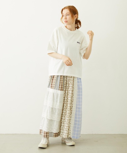 MILKFED.(ミルクフェド)の「ICING LOGO WIDE S/S TEE(Tシャツ/カットソー・レディース・ライトピンク/ブラック/ホワイト・L/M)」の7枚目の写真