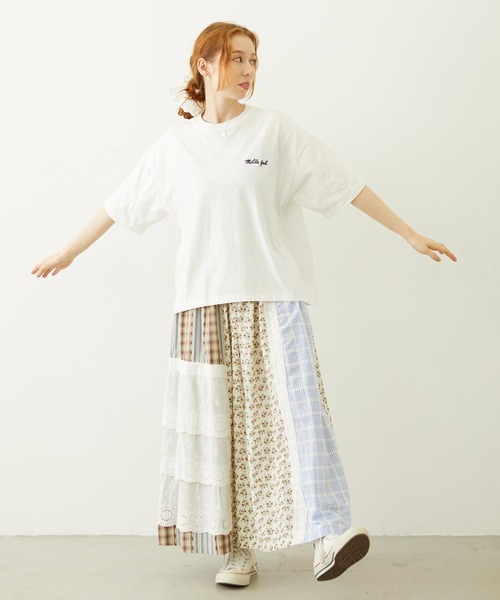 MILKFED.(ミルクフェド)の「ICING LOGO WIDE S/S TEE(Tシャツ/カットソー・レディース・ライトピンク/ブラック/ホワイト・L/M)」の9枚目の写真