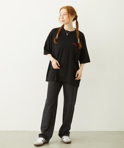 MILKFED.(ミルクフェド)の「ICING LOGO WIDE S/S TEE(Tシャツ/カットソー・レディース・ライトピンク/ブラック/ホワイト・L/M)」の11枚目の写真