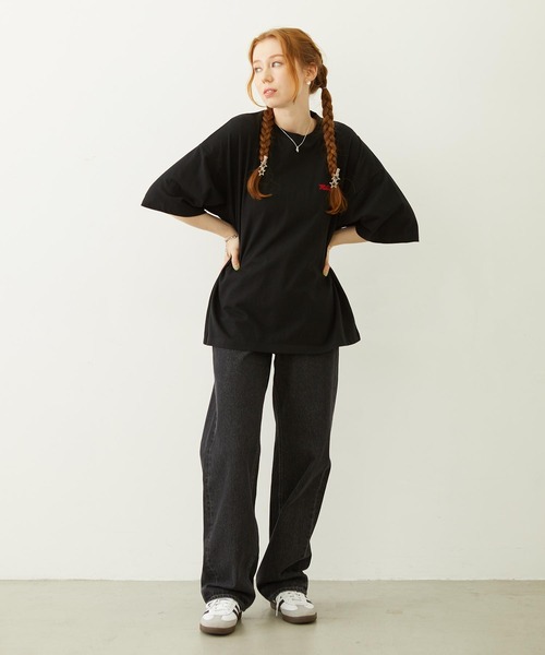 MILKFED.(ミルクフェド)の「ICING LOGO WIDE S/S TEE(Tシャツ/カットソー・レディース・ライトピンク/ブラック/ホワイト・L/M)」の14枚目の写真