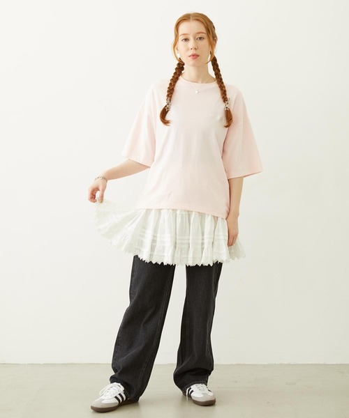 MILKFED.(ミルクフェド)の「ICING LOGO WIDE S/S TEE(Tシャツ/カットソー・レディース・ライトピンク/ブラック/ホワイト・L/M)」の16枚目の写真