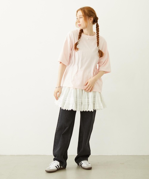 MILKFED.(ミルクフェド)の「ICING LOGO WIDE S/S TEE(Tシャツ/カットソー・レディース・ライトピンク/ブラック/ホワイト・L/M)」の20枚目の写真