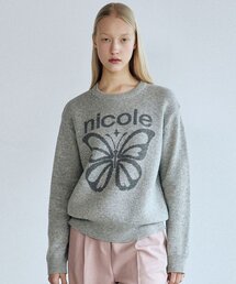 CASHMERE BUTTERFLY BOLD STAR PULLOVER_LIGHT GRAY