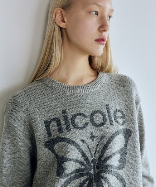 NICK&NICOLE(ニックアンドニコール)の「CASHMERE BUTTERFLY BOLD STAR PULLOVER_LIGHT GRAY(ニット/セーター・レディース・その他・FREE)」の2枚目の写真