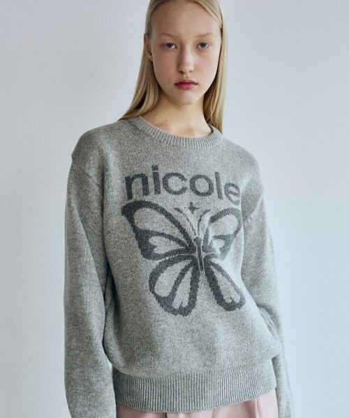 NICK&NICOLE(ニックアンドニコール)の「CASHMERE BUTTERFLY BOLD STAR PULLOVER_LIGHT GRAY(ニット/セーター・レディース・その他・FREE)」の3枚目の写真