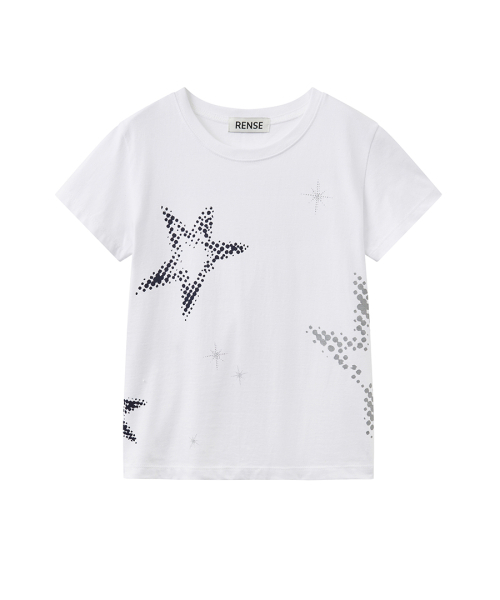 RENSE(レンセ)の「Star Print Slim Fit T-shirt White(Tシャツ/カットソー・レディース・その他・OS)」の3枚目の写真