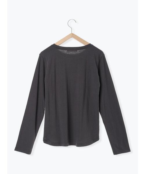 Samansa Mos2 blue(サマンサモスモスブルー)の「ワンポイント刺繍プルオーバー(Tシャツ/カットソー・レディース・オフホワイト/ライトベージュ/チャコールグレー・F)」の4枚目の写真