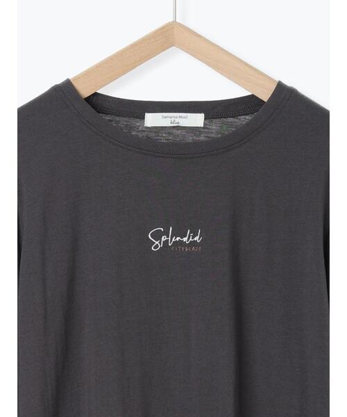 Samansa Mos2 blue(サマンサモスモスブルー)の「ワンポイント刺繍プルオーバー(Tシャツ/カットソー・レディース・オフホワイト/ライトベージュ/チャコールグレー・F)」の5枚目の写真